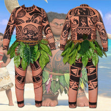 Load image into Gallery viewer, Maui Tattoo T Shirt/Pants Halloween Adult Mens Women Cosplay Costumes with Leaves Decor Blattern Halloween Adult Cosplay