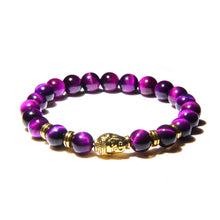 Load image into Gallery viewer, Fashion Natural AAA Royal Blue Tiger Eye Stone Beads Bracelet Men Buddha Charm Bracelets Stretch Pulsera Women Jewelry