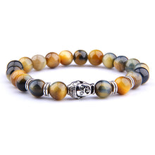 Load image into Gallery viewer, Fashion Natural AAA Royal Blue Tiger Eye Stone Beads Bracelet Men Buddha Charm Bracelets Stretch Pulsera Women Jewelry