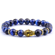 Load image into Gallery viewer, Fashion Natural AAA Royal Blue Tiger Eye Stone Beads Bracelet Men Buddha Charm Bracelets Stretch Pulsera Women Jewelry
