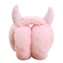Load image into Gallery viewer, Fashion Plush Feel Female Winter Earmuff With Horns Warm Ear Muffs Headphones Shape Adjustable Foldable Christmas