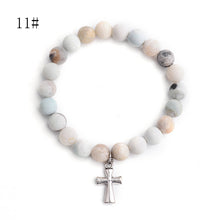 Load image into Gallery viewer, Fashion Women`s Bracelet Matte Frosted Amazonite Beads with Lotus OM Buddha Charm Yoga Bracelet 108 Mala Necklace Dropshipping