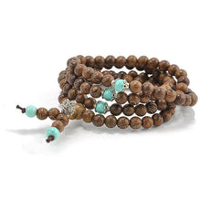 Load image into Gallery viewer, Fashion Women`s Bracelet Matte Frosted Amazonite Beads with Lotus OM Buddha Charm Yoga Bracelet 108 Mala Necklace Dropshipping