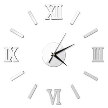 Load image into Gallery viewer, Modern Number Mirror Surface Sticker Home Decor Art Giant Watch With Roman Numerals Big Clock