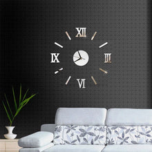 Load image into Gallery viewer, Modern Number Mirror Surface Sticker Home Decor Art Giant Watch With Roman Numerals Big Clock