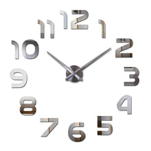 Load image into Gallery viewer, Wall Clock Modern acrylic mirror fashion big quartz watch clocks living room home decoration still life silver stickers