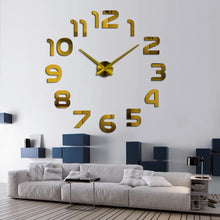 Load image into Gallery viewer, Wall Clock Modern acrylic mirror fashion big quartz watch clocks living room home decoration still life silver stickers