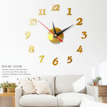 Load image into Gallery viewer, Wall Clock Modern Large Wall Digital Clocks Mirror Sticker Unique Big Number Watch Art Acrylic Decor For Home Office Kids Room