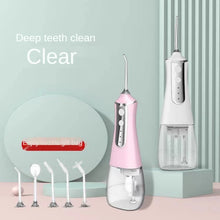 Load image into Gallery viewer, Oral Irrigator USB Rechargeable Water Flosser Portable Dental Water Jet 350ML Water Tank Waterproof Teeth Cleaner