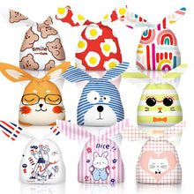 Load image into Gallery viewer, Lovely Tiger Bear Rabbit Ear Bag Biscuit Snack Plastic Chocolate Candy Gift Bag Dessert Baking Birthday Party Decoration supply