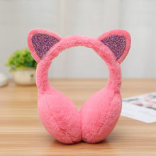 Load image into Gallery viewer, Lovely Women Girl Fur Winter Ear Warmer Earmuffs Cat Ear Muffs Earcap Glitter Sequin Earmuffs Headband Soft Fluffy Earcap