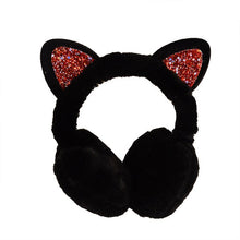 Load image into Gallery viewer, Lovely Women Girl Fur Winter Ear Warmer Earmuffs Cat Ear Muffs Earcap Glitter Sequin Earmuffs Headband Soft Fluffy Earcap