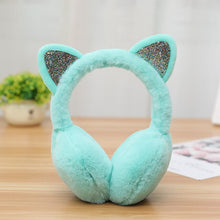 Load image into Gallery viewer, Lovely Women Girl Fur Winter Ear Warmer Earmuffs Cat Ear Muffs Earcap Glitter Sequin Earmuffs Headband Soft Fluffy Earcap