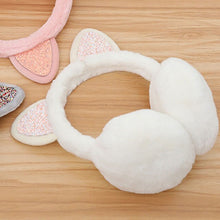 Load image into Gallery viewer, Lovely Women Girl Fur Winter Ear Warmer Earmuffs Cat Ear Muffs Earcap Glitter Sequin Earmuffs Headband Soft Fluffy Earcap