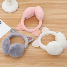 Load image into Gallery viewer, Lovely Women Girl Fur Winter Ear Warmer Earmuffs Cat Ear Muffs Earcap Glitter Sequin Earmuffs Headband Soft Fluffy Earcap