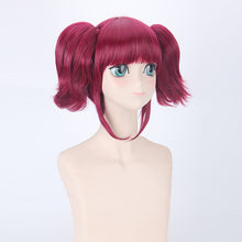 Load image into Gallery viewer, Morematch Black Butler Mey Rin Burgundy Synthetic Hair For Female'S Party Cosplay Full Wigs With Chip Ponytails Halloween Wig
