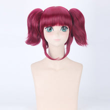 Load image into Gallery viewer, Morematch Black Butler Mey Rin Burgundy Synthetic Hair For Female'S Party Cosplay Full Wigs With Chip Ponytails Halloween Wig