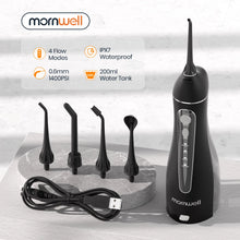 Load image into Gallery viewer, Portable Oral Irrigator With Travel Bag Water Flosser USB Rechargeable 5 Nozzles Water Jet 200ml Water Tank Waterproof