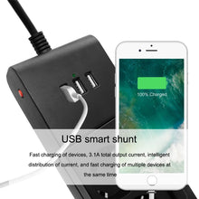 Load image into Gallery viewer, Multiple Power Strip Surge Protection EU Plug Electrical Extension Sockets USB 5 way Outlets Independent Switch Control 2m Cord
