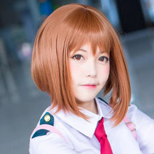 Load image into Gallery viewer, My Hero Academia Cosplay Wig Ochako Uraraka Short Brown Bob Heat Resistant Baku no Hero Cosplay Costume Hollowen Cos Wig