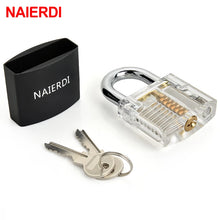 Load image into Gallery viewer, Door lock Cutaway Inside View Of Practice Lock Transparent Padlock Training Skill Pick View Padlock For Locksmith With Smart Keys