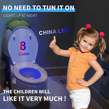Load image into Gallery viewer, LED Toilet seat Night light Induction lamp Motion sensor WC lamp 8 colors Variable lamp Backlight Used for toilets