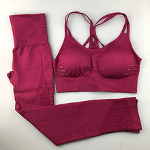 Load image into Gallery viewer, Yoga Set Women Fitness Clothing Sportswear Leggings Padded Push-up Bra