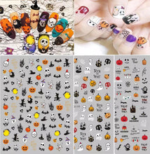 Load image into Gallery viewer, Nail Art Stickers Accessoires Halloween Nails Art Manicure Terug Lijm Decal Decoraties Stickers Voor Nagels Tips Beauty Sticker