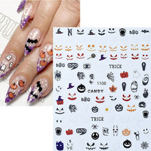 Load image into Gallery viewer, Nail Art Stickers Accessoires Halloween Nails Art Manicure Terug Lijm Decal Decoraties Stickers Voor Nagels Tips Beauty Sticker