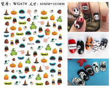 Load image into Gallery viewer, Nail Art Stickers Accessoires Halloween Nails Art Manicure Terug Lijm Decal Decoraties Stickers Voor Nagels Tips Beauty Sticker