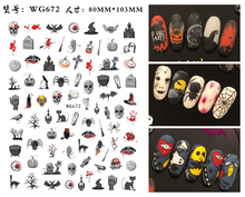 Load image into Gallery viewer, Nail Art Stickers Accessoires Halloween Nails Art Manicure Terug Lijm Decal Decoraties Stickers Voor Nagels Tips Beauty Sticker