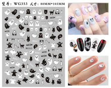 Load image into Gallery viewer, Nail Art Stickers Accessoires Halloween Nails Art Manicure Terug Lijm Decal Decoraties Stickers Voor Nagels Tips Beauty Sticker