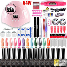 Load image into Gallery viewer, Nail set 120/54W UV LED LAMP for Manicure Gel nail polish Set Kit Gel Varnish Electric Nail Drill Manicure Sets Nail Art Tools