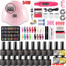 Load image into Gallery viewer, Nail set 120/54W UV LED LAMP for Manicure Gel nail polish Set Kit Gel Varnish Electric Nail Drill Manicure Sets Nail Art Tools