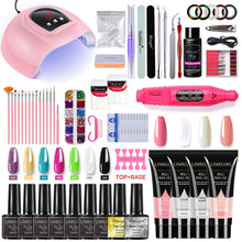 Load image into Gallery viewer, Nail Set With Nail Lamp Nail Dryer Nail Drill Machine Manicure Set Kit Polygels Nail Gel Polish Set Soak-off Nail Art Tools Sets