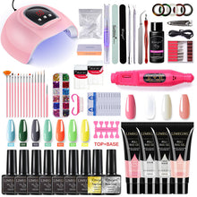Load image into Gallery viewer, Nail Set With Nail Lamp Nail Dryer Nail Drill Machine Manicure Set Kit Polygels Nail Gel Polish Set Soak-off Nail Art Tools Sets