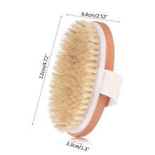 Load image into Gallery viewer, Natural Boar Bristles Dry Body Brush Wooden Oval Shower Bath Brushes Exfoliating Massage Cellulite Treatment Blood Circulation