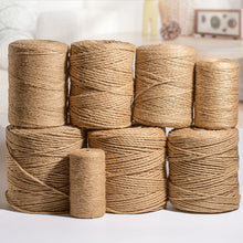 Load image into Gallery viewer, Natural Jute Rope Cord Twine Ribbon Craft DIY Wedding Jute String Thread Handmade Sewing Party Christmas Home Decortion 1mm-10mm