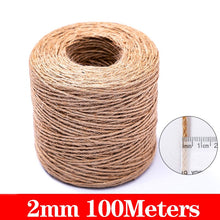 Load image into Gallery viewer, Natural Jute Rope Cord Twine Ribbon Craft DIY Wedding Jute String Thread Handmade Sewing Party Christmas Home Decortion 1mm-10mm