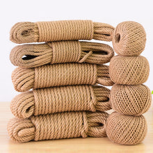 Load image into Gallery viewer, Natural Jute Rope Cord Twine Ribbon Craft DIY Wedding Jute String Thread Handmade Sewing Party Christmas Home Decortion 1mm-10mm