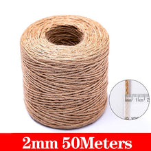 Load image into Gallery viewer, Natural Jute Rope Cord Twine Ribbon Craft DIY Wedding Jute String Thread Handmade Sewing Party Christmas Home Decortion 1mm-10mm