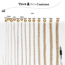 Load image into Gallery viewer, Natural Jute Rope Cord Twine Ribbon Craft DIY Wedding Jute String Thread Handmade Sewing Party Christmas Home Decortion 1mm-10mm