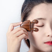 Load image into Gallery viewer, Natural Sandalwood Scraping Massage Tool Facial Eye Neck Massage Acupuncture Therapy Relaxing Stick Wooden Massager