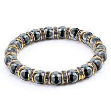 Load image into Gallery viewer, Natural Hematite Beads Bracelets Men No-Magnetic Health Protection Women Jewelry Charm Crystal Stone Stretch Bracelet Bangle