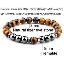 Load image into Gallery viewer, Natural Tiger Eye Beads Bracelet For Women Health Care Hematite Stretch Bracelets Men charm Fashion Jewelry charm bracelet men