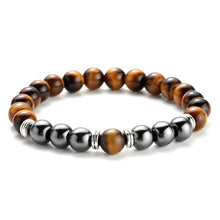 Load image into Gallery viewer, Natural Tiger Eye Beads Bracelet For Women Health Care Hematite Stretch Bracelets Men charm Fashion Jewelry charm bracelet men