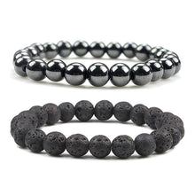 Load image into Gallery viewer, Natural Stone Lava Matte Hematite Beads Bracelet Fashion Charm Buddha Prayer Bracelets For Men Women Yoga Jewelry Gifts pulseras