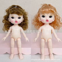 Load image into Gallery viewer, New 16cm BJD Doll 13 Jointed Dolls Cute Angry Wink Face Short Hair Doll with Shoes Nude Body for Girls DIY Toys