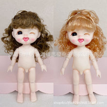 Load image into Gallery viewer, New 16cm BJD Doll 13 Jointed Dolls Cute Angry Wink Face Short Hair Doll with Shoes Nude Body for Girls DIY Toys