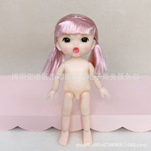 Load image into Gallery viewer, New 16cm BJD Doll 13 Jointed Dolls Cute Angry Wink Face Short Hair Doll with Shoes Nude Body for Girls DIY Toys